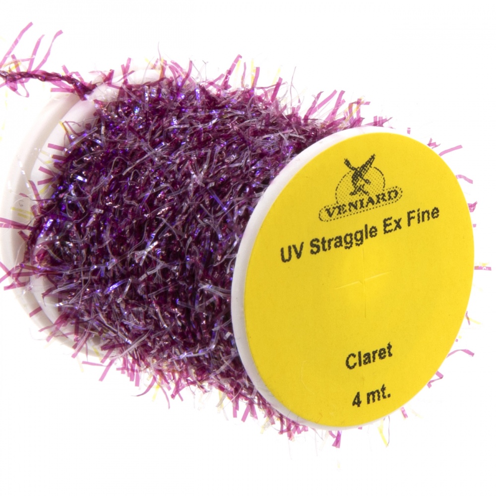 Veniard Ice Straggle Chenille Extra Fine (4M) Claret Fly Tying Materials (Product Length 4.37 Yds / 4m)